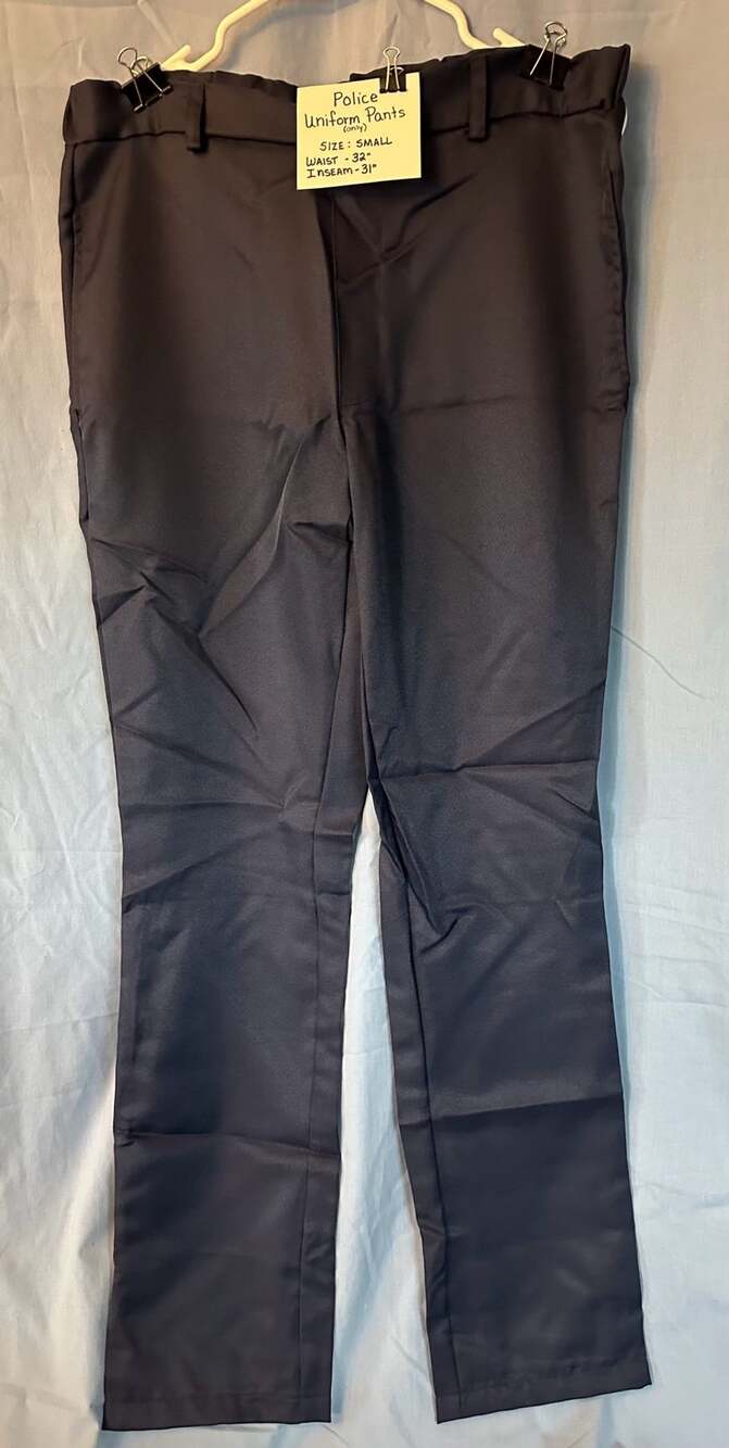 Spirit Halloween Police Uniform Pants, Adult Size Small, Blue Costume